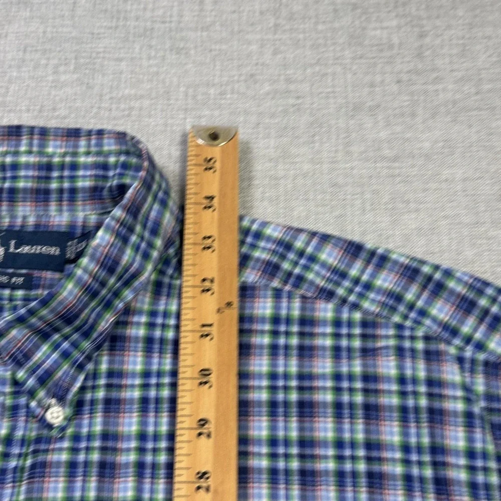 Ralph Lauren Button-Down Shirt Mens 2XL Multicolor Plaid Short Sleeve Cotton